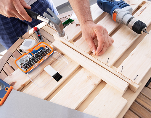 mason is doing carpentry service